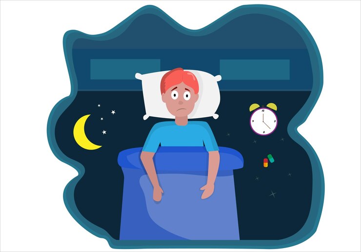 Vettore l'insonnia notturna di un lavoratore ha peggiorato la sua salute