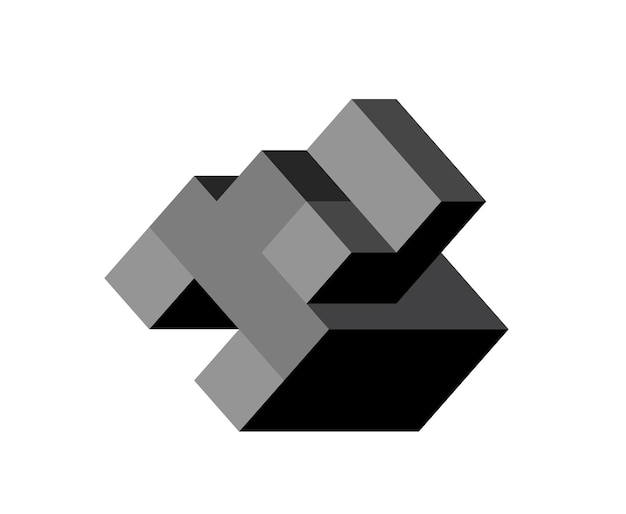 L'oggetto logo isometrico cubico astratto può essere utilizzato come modello per il logo o il web design