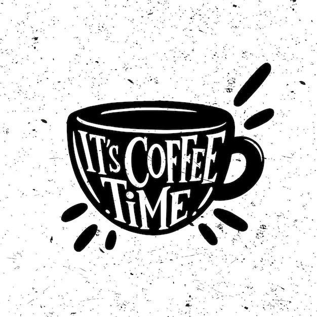È l'ora del caffè. Manifesto dell'iscrizione dell'annata. Citazioni sul caffè