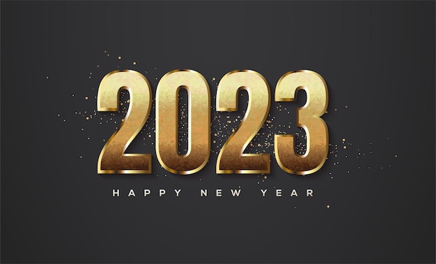 L'oro luccica numero 2023 auguri di capodanno e celebrazioni 2023