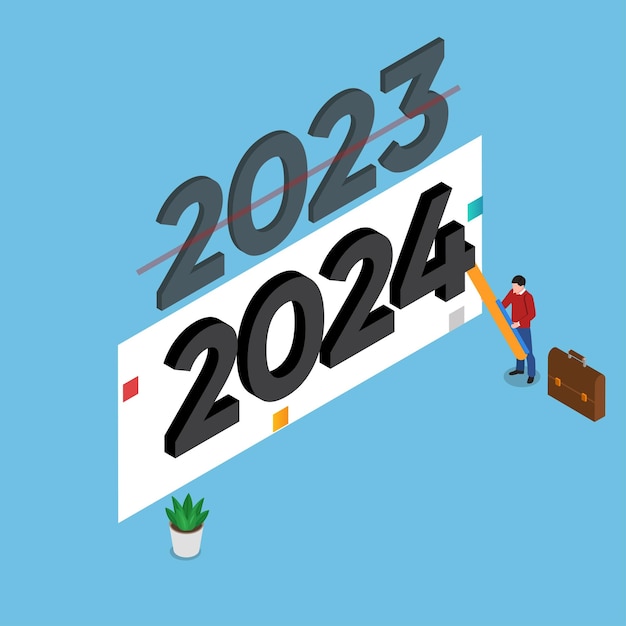 L'uomo cancella il 2023 e lo sostituisce con il 2024