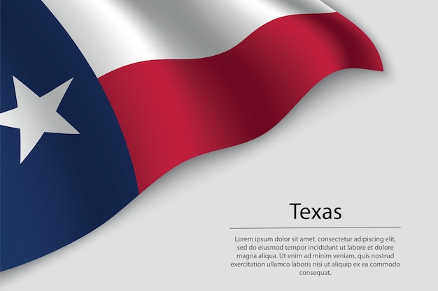 La bandiera dell'onda del Texas è uno stato degli Stati Uniti Banner o modello di vettore del nastro