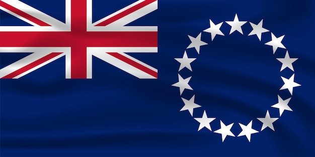 La bandiera nazionale realistica delle Isole Cook