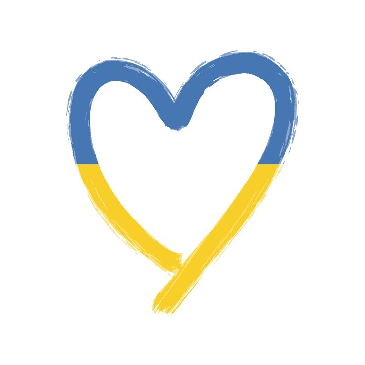 La bandiera ucraina colora il cuore Illustrazione vettoriale blu e gialla