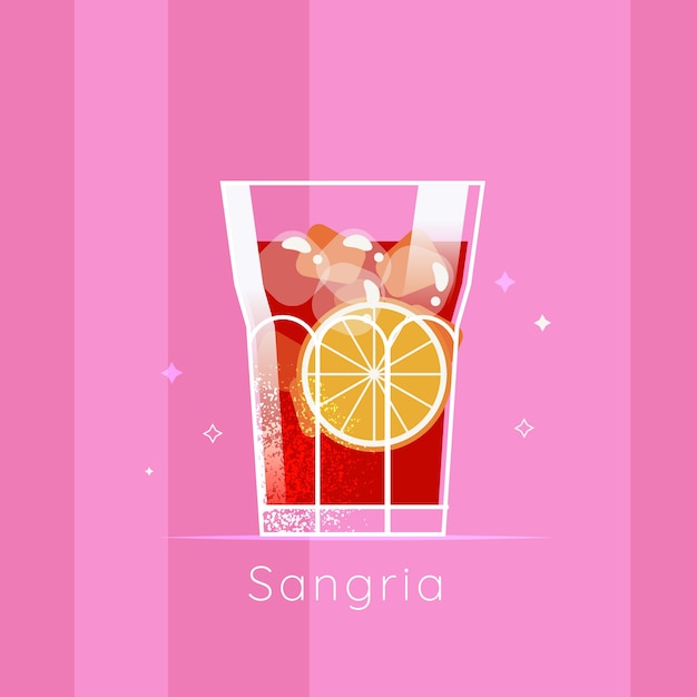 La deliziosa bevanda rinfrescante sangria illustrata