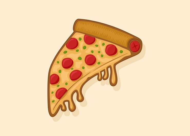 La deliziosa fetta di pizza vettore