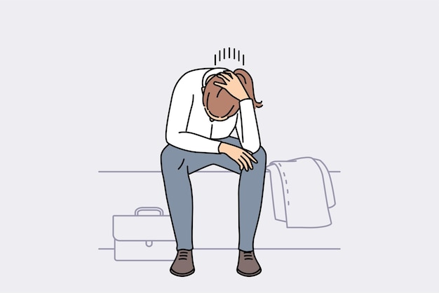 La donna in difficoltà si sente bassa e depressa al lavoro