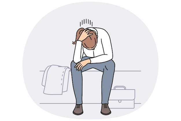 La donna in difficoltà si sente bassa e depressa al lavoro