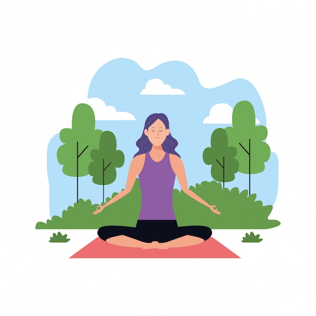 La donna in yoga pone