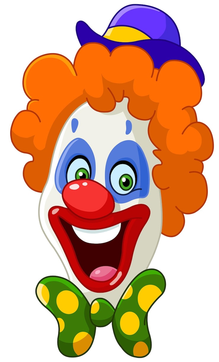 Vettore la faccia di clown felice