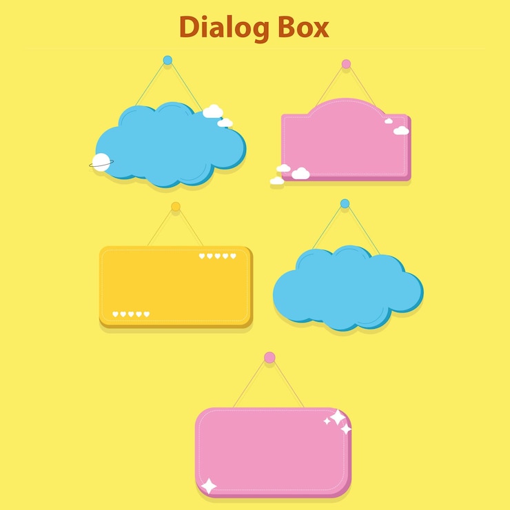 La finestra di dialogo è un grafico di nuvole e nuvole.