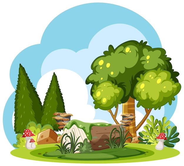 La foresta incantata con i funghi
