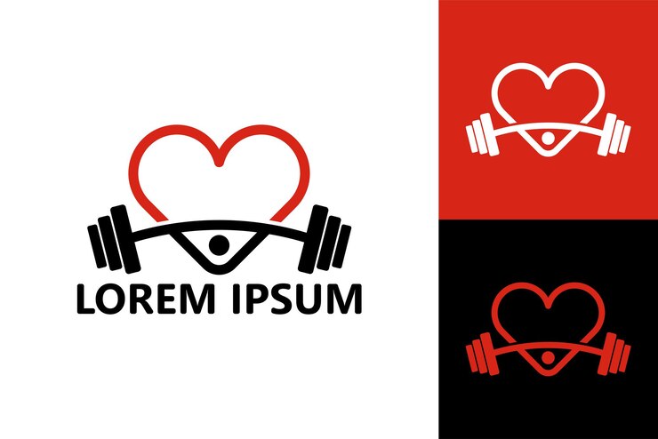 La gente ama il vettore di progettazione del modello di logo della palestra