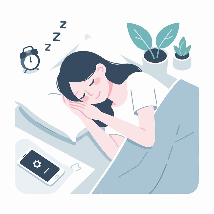 Vettore la gente dorme in uno stile semplice e piatto.