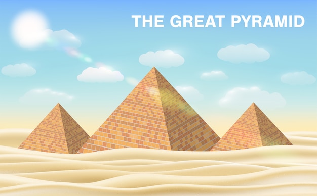 la grande piramide di Giza nel deserto