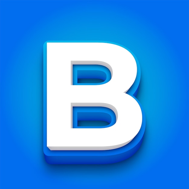 La lettera B blu e bianca su uno sfondo blu