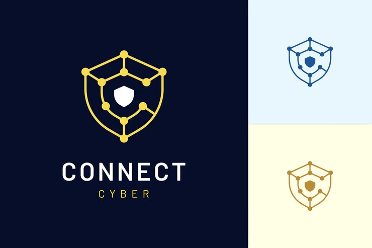 La lettera C del logo dello scudo con una forma semplice e moderna rappresenta la tecnologia di sicurezza o di difesa