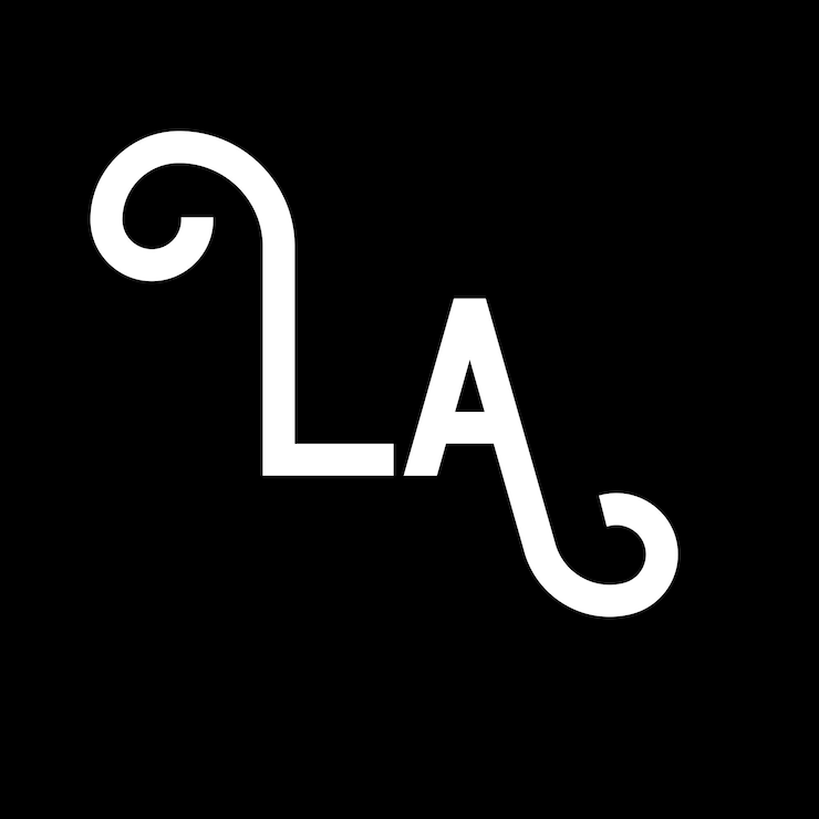Vettore la logo letter design lettere iniziali la icona del logo lettera astratta la modello di design del logo minimo l un vettore di design delle lettere con colori neri la logo