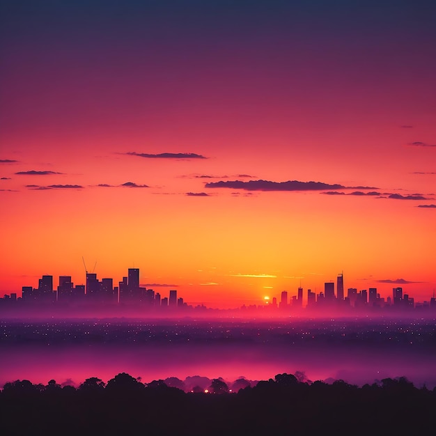 La luce del sole è la notte sulla città