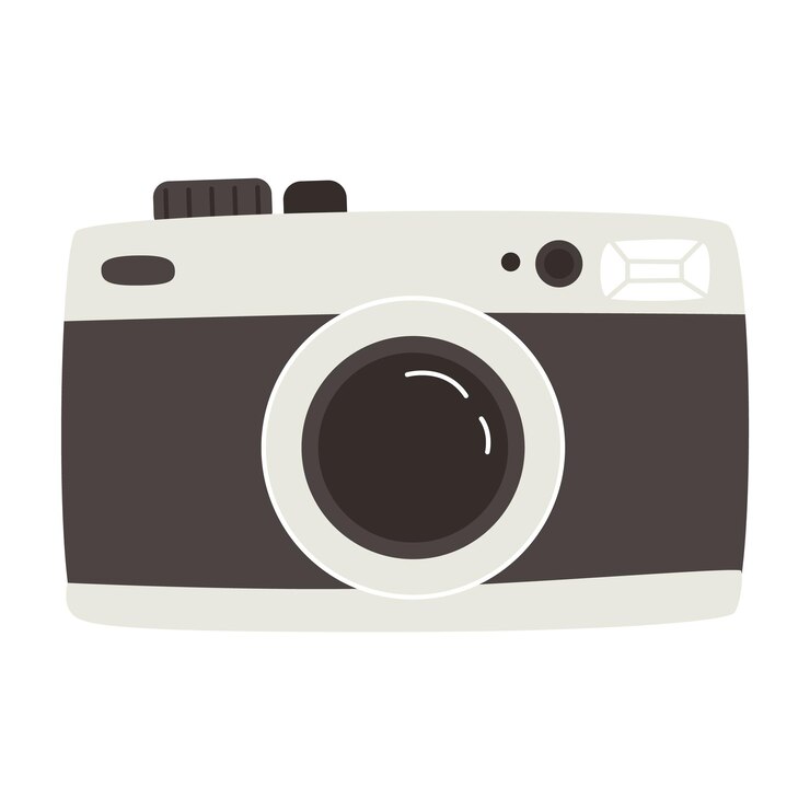 Vettore la macchina fotografica d'epoca ha ideato un'illustrazione piatta su uno sfondo bianco.
