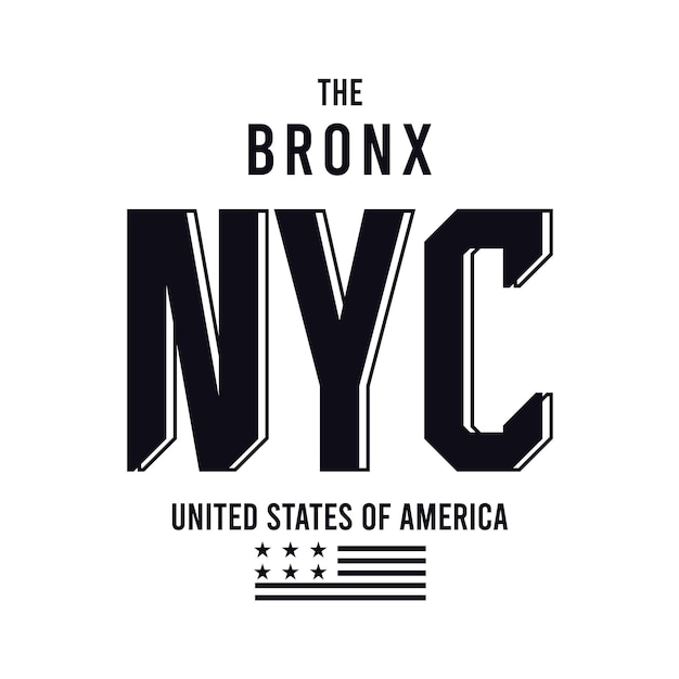 La maglietta grafica e il design dell'abbigliamento del Bronx New York
