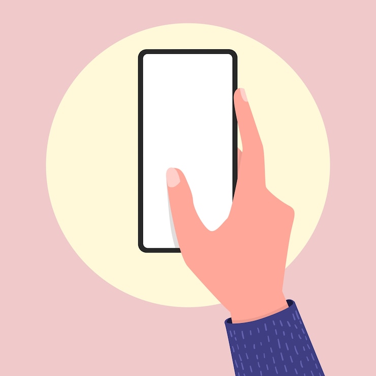 Vettore la mano che tiene uno smartphone