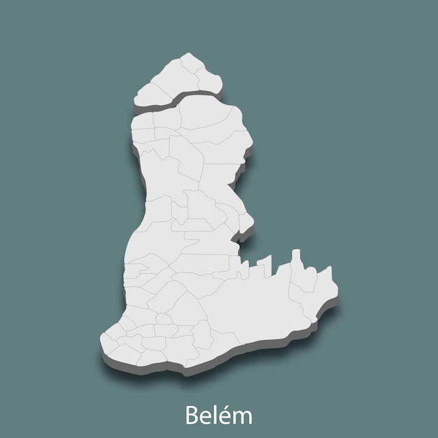 La mappa isometrica 3d di Belem è una città del Brasile