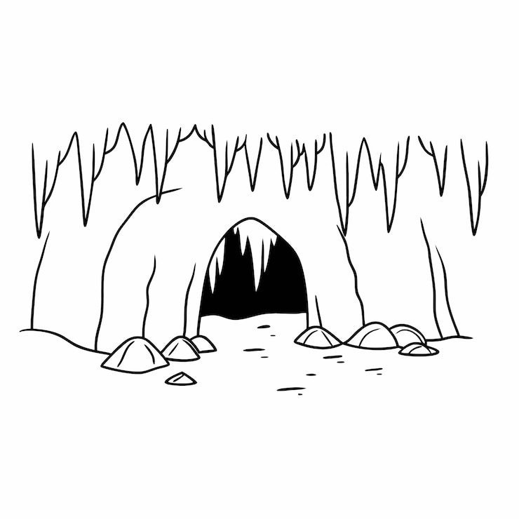 Vettore la misteriosa entrata della grotta di ghiaccio