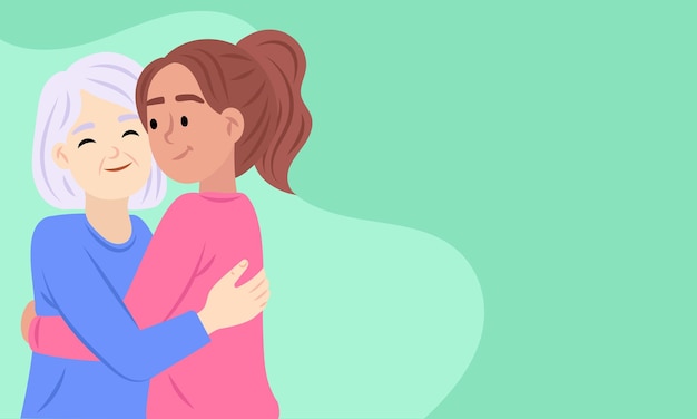 La nipote abbraccia la nonna mostrando amore e sostegno