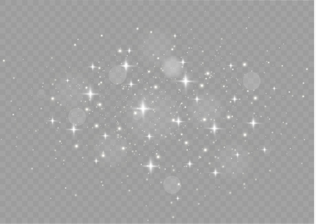 La polvere scintilla e le stelle brillano di luce speciale.
