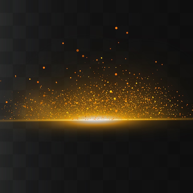 La polvere scintilla e le stelle dorate brillano di luce speciale.
