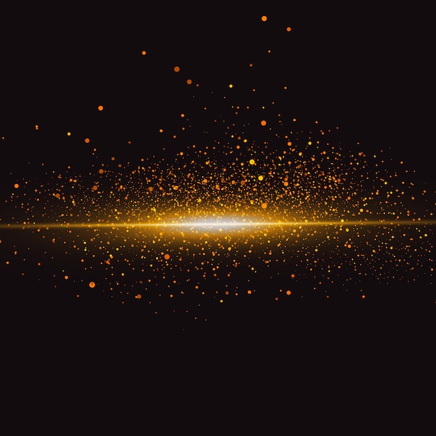 La polvere scintilla e le stelle dorate brillano di luce speciale.