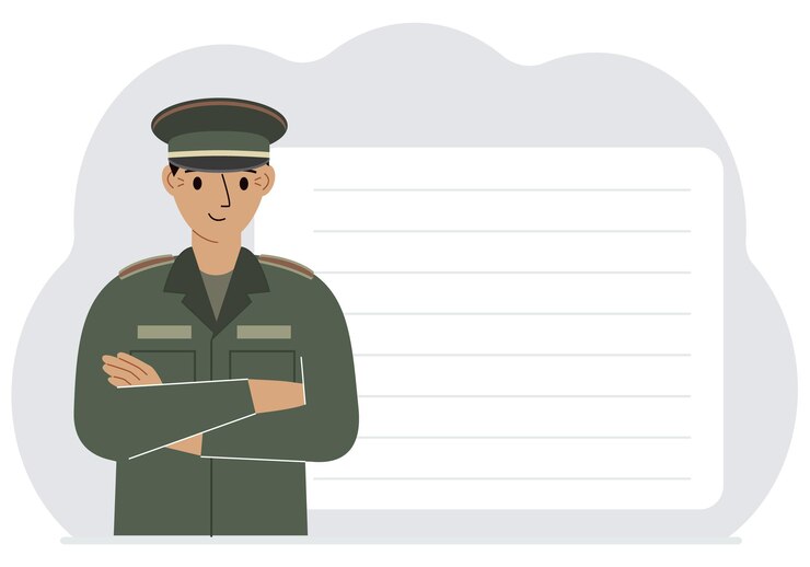 Vettore la professione di soldato un uomo in uniforme militare esercito e concetto militare vettore