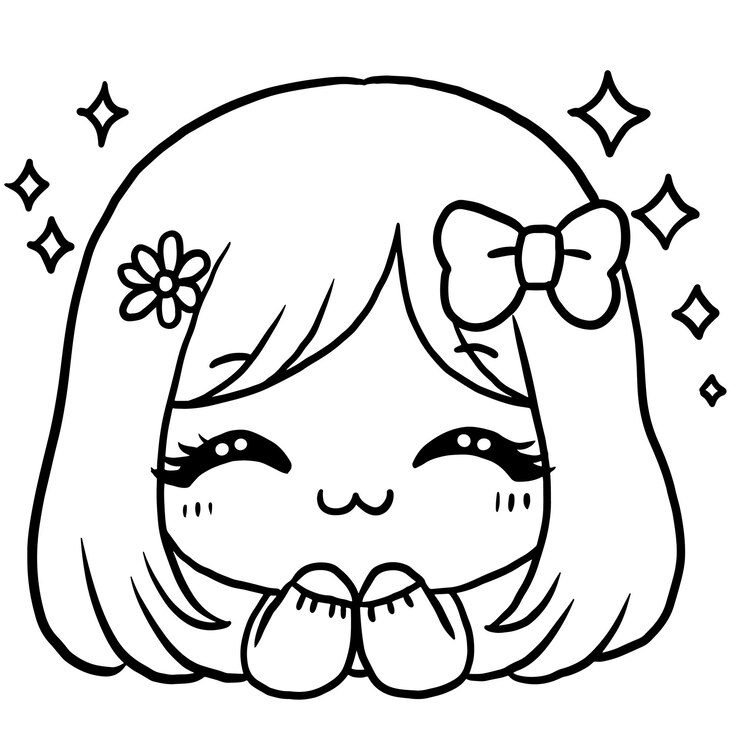 La ragazza felice di Kawaii