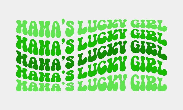Vettore la ragazza fortunata della mamma il giorno di san patrizio cita la sublimazione della tipografia groovy retrò su sfondo bianco