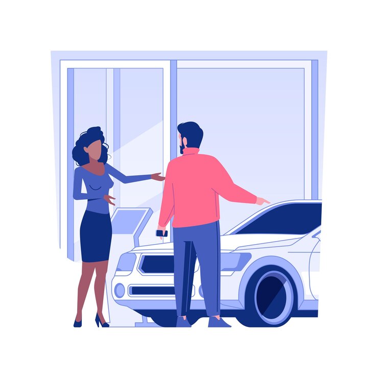 Vettore la scelta di un'illustrazione di vettore di concetto isolata dell'automobile