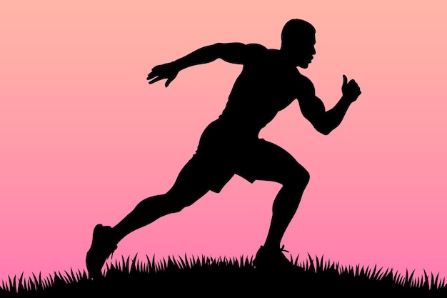 La silhouette di un uomo in corsa