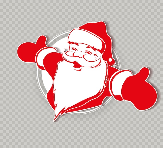 La siluetta di Natale delle mani di Babbo Natale a parte