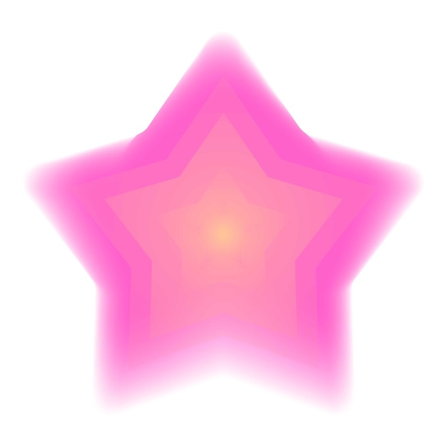 La stella rosa brilla su uno sfondo bianco in stile minimalista moderno