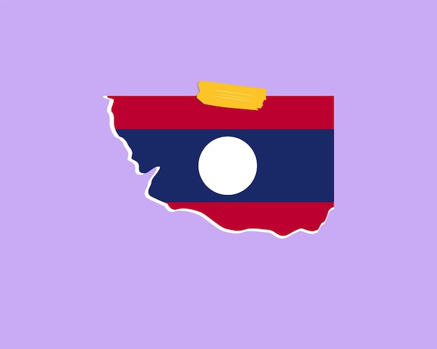 La struttura della carta della bandiera del Laos è costituita da un singolo elemento vettoriale