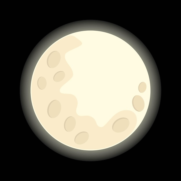 La superficie della luna con crateri su sfondo scuro Luna piena