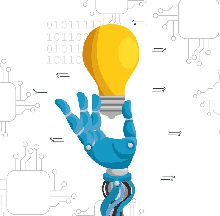 Vettore la tecnologia di inteligence artificiale imposta icone