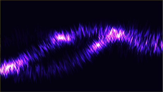 La trama di astratte blu cosmiche magiche incandescenti luminose linee al neon brillanti di onde di strisce