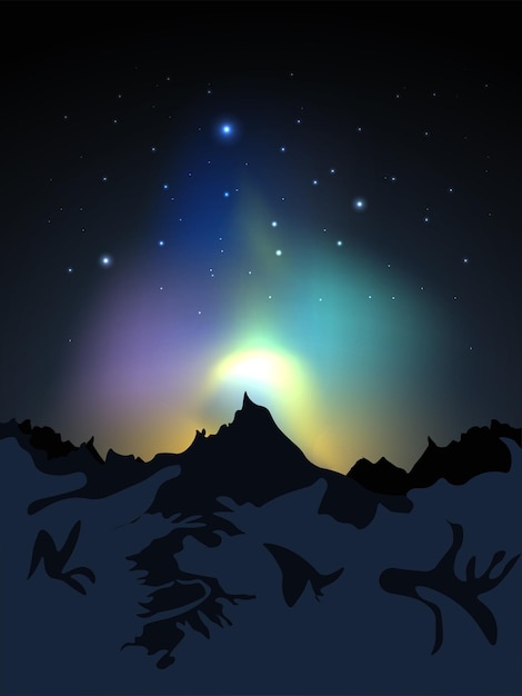 La Via Lattea si illumina sopra la cima della montagna al crepuscolo