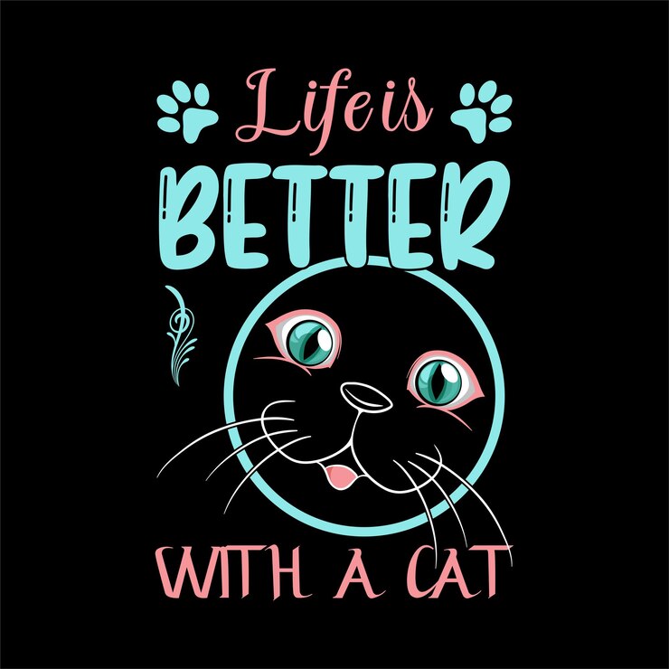 Vettore la vita è migliore con un design di una maglietta amante dei gatti