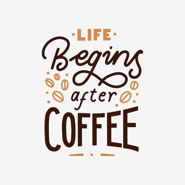 La vita inizia dopo la citazione dell'iscrizione della mano del caffè