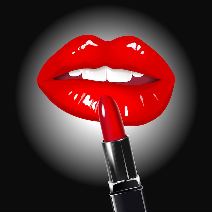 Vettore labbra e rossetto