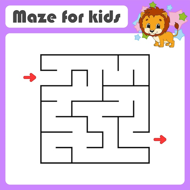 Labirinto astratto. Gioco per bambini. Puzzle per bambini. stile cartone animato. Enigma del labirinto.