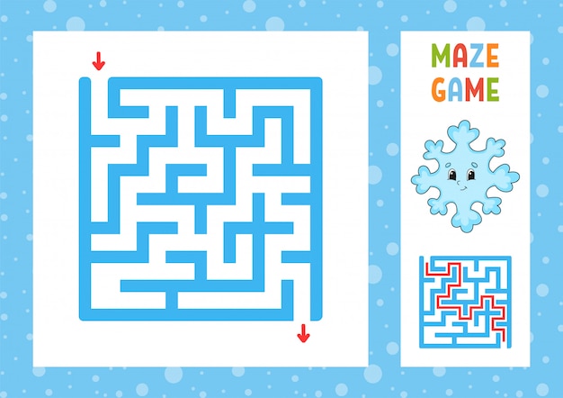 Labirinto divertente Gioco per bambini. Puzzle per bambini. Carattere felice. Labirinto enigma. Illustrazione vettoriale di colore.