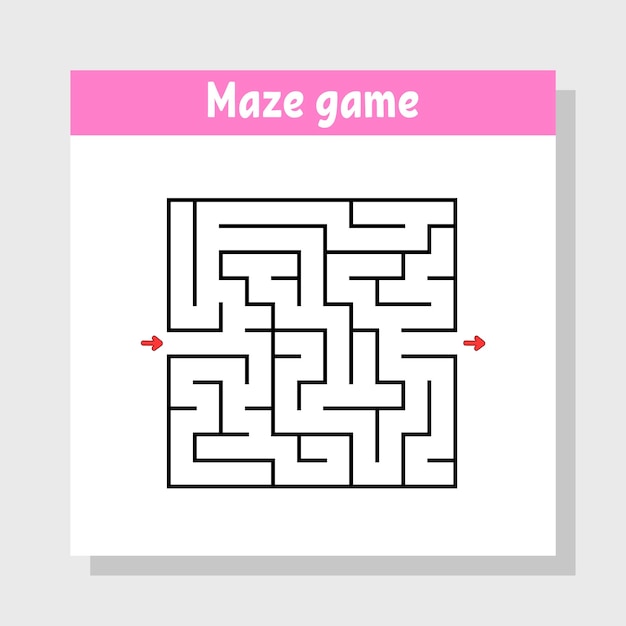 Labirinto quadrato astratto Gioco per bambini Puzzle per bambini Enigma del labirinto Trova la strada giusta